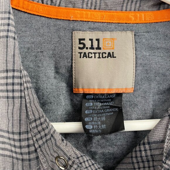 5.11 Tactical Men's Shirt XL Plaid Button-Up Long Sleeve - Picture 6 of 16
